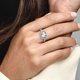 thumbnail image 2 of Anillo Pandora Halo Brillante Rectangular Plata 6, 2 of 5