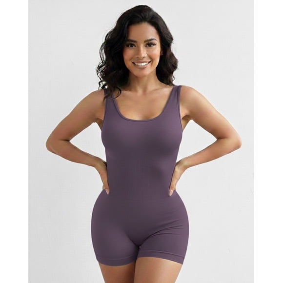 Enterizo Corto Mujer Push Up con Corte en V Espalda