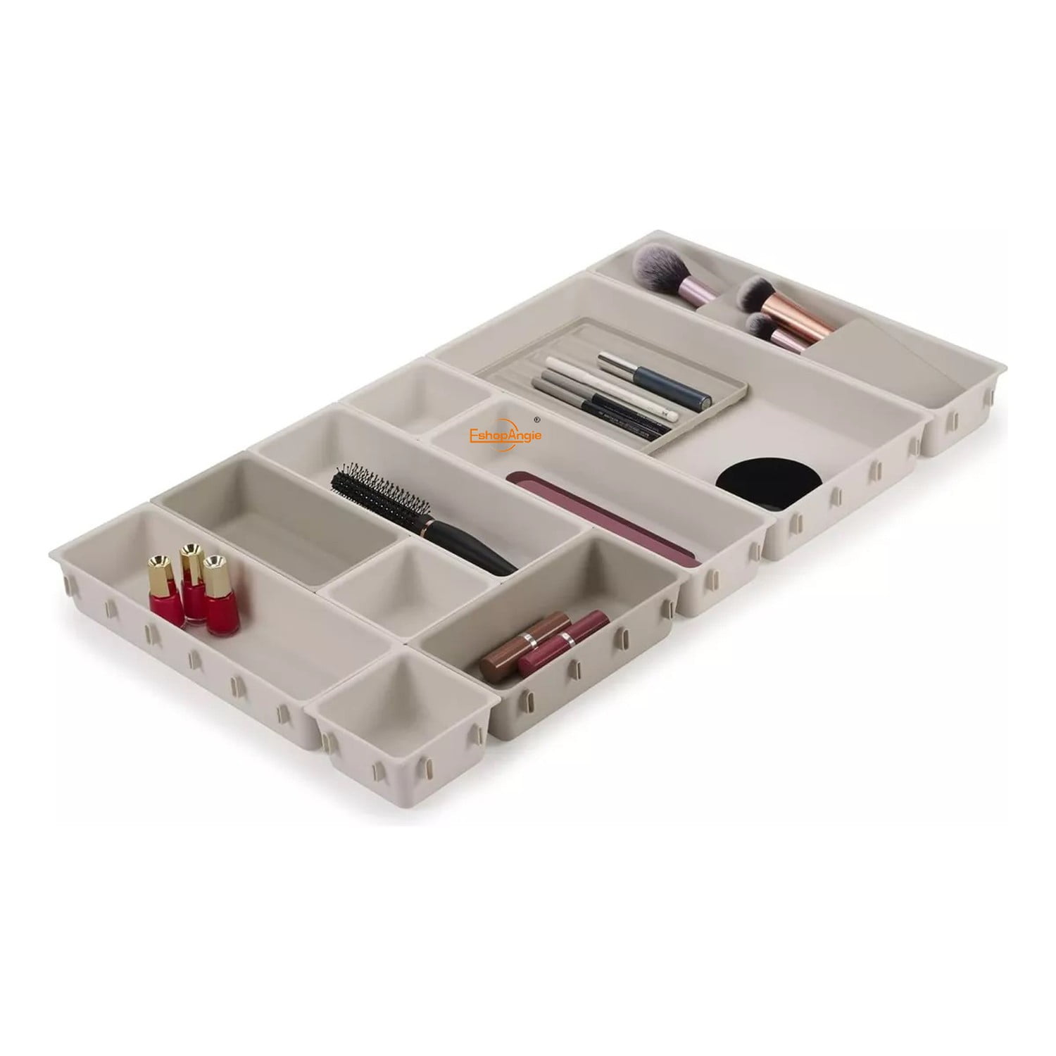 Genérico - Organizador Maquillaje Cajón 12 Compartimentos Color Crema