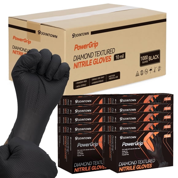 Guantes de Nitrilo Jointown XLarge 10 mil con Textura de Diamante