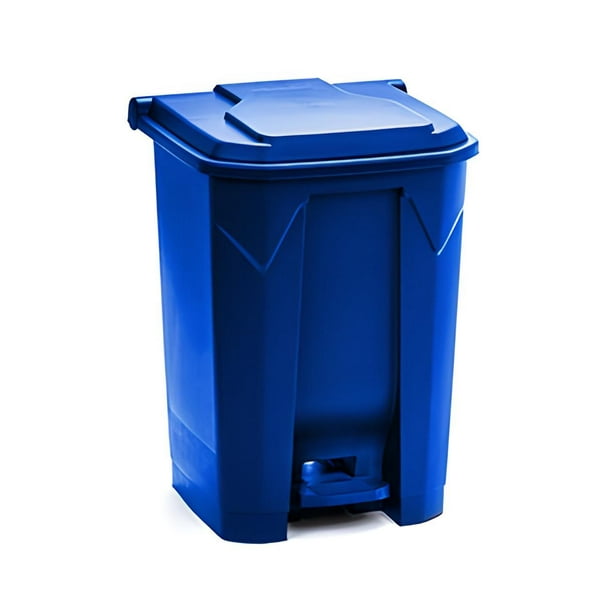 Basurero de 50 Litros con Pedal Central Azul Lider