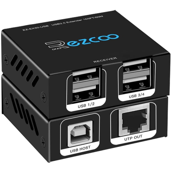Extensor USB ROFAVEZCO EX60 USB 165 pies 50 m HUB USB 2.0 de 4 puertos