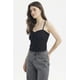 thumbnail image 2 of Polera Mujer Tirantes Crop Lazo En Escote Negro, 2 of 4