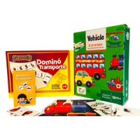 Tarmons - Pack Educativo Para Niños De 3 A 5 Años - Puzzle, Memorice Y Dominó De Transporte