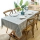 thumbnail image 5 of Mantel Rectangular Gris Piedra Con Bordados Lineales Blancos y Borlas, 5 of 6