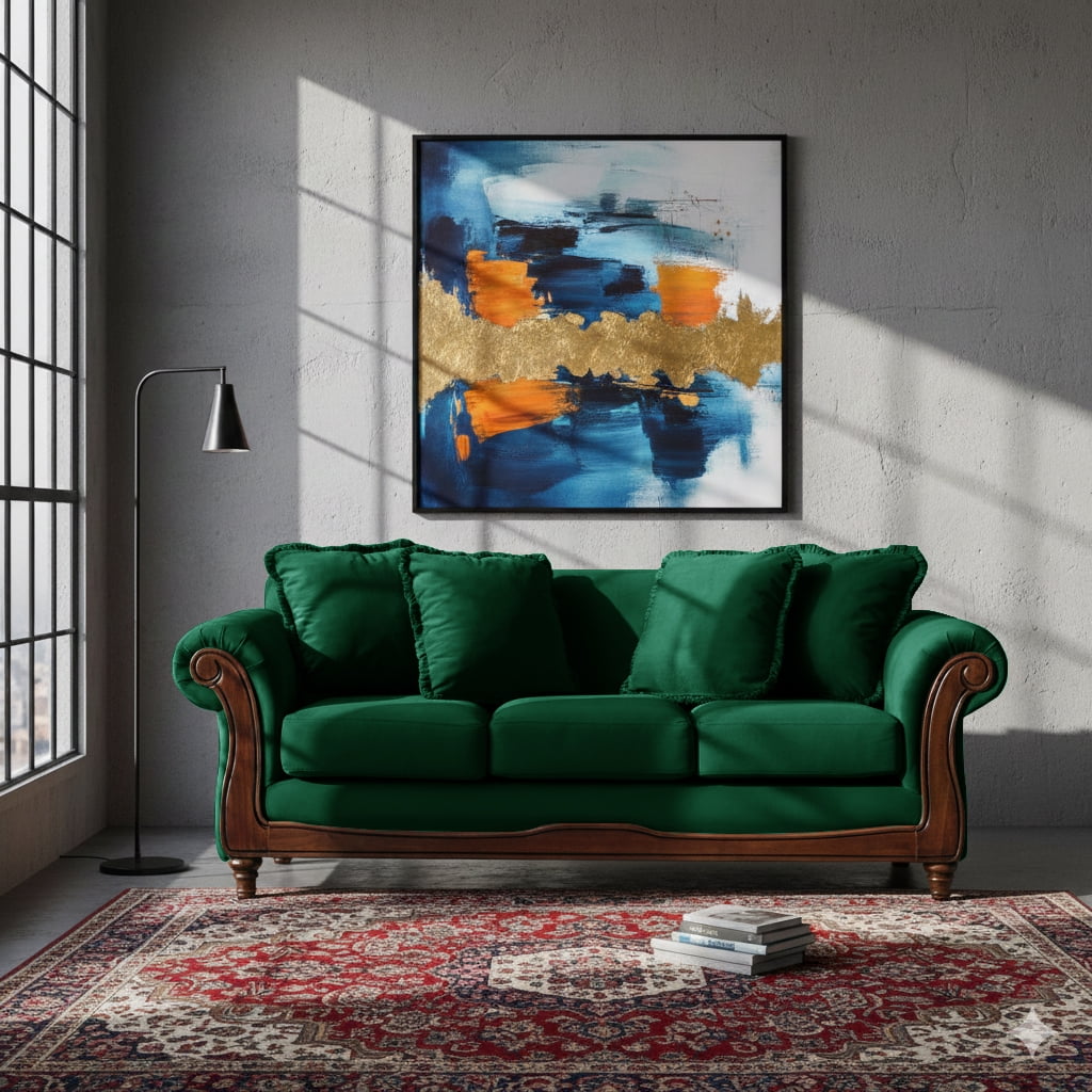 Latam Home - Sofa Rimini 3 C Tela Velvet Verde