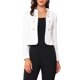 thumbnail image 1 of INSPIRE CHIC Chaqueta de Tweed para Mujer con Cuello Mao, Abierta y Recortada, Talla S, Blanco Claro, 1 of 6