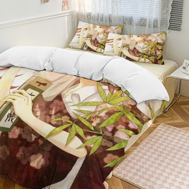 Natsume's Book of FriendsCartoon Collection 3-Piece Comforter Set, Personalized Bedding Decor for Kids And Teens Bed Sheets