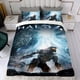 thumbnail image 4 of Halo Conjunto de sábanas temático, trío de piezas, cómodo y amigable con la piel, diseño único, regalo de decoración para el hogar para familiares, amigos y fans,135cm *200cm, 4 of 6