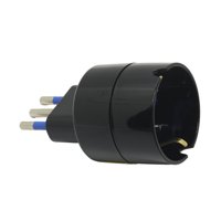 Adaptador Schuko Negro Macrotel - 2200W - Sello Sec