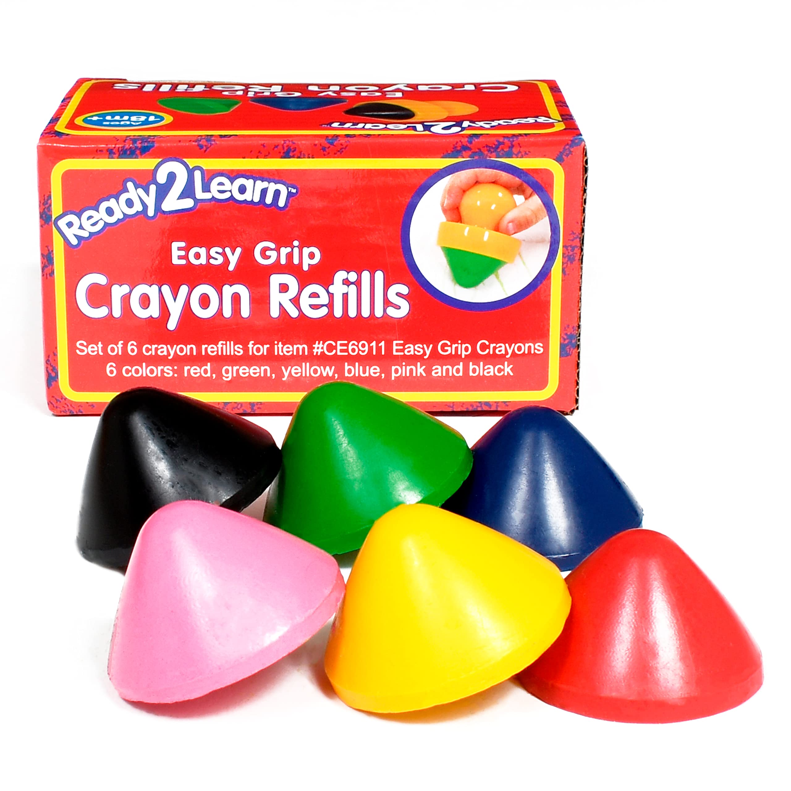 Recambios De Crayón Ready 2 Learn Easy Grip, 6 Colores, Más De 18 M, No Tóxicos