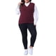 thumbnail image 2 of Agnes Orinda Chaleco de Suéter Talla Grande para Mujeres Cuello en V Chalecos de Punto Sólido Clásico Sin Mangas Suéteres Tops 1X Burdeos, 2 of 6
