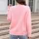 thumbnail image 4 of Suéter de mujer con cuello redondo y estampado de corazón, suéter de punto informal para el día de San Valentín, para otoño e invierno., 4 of 6