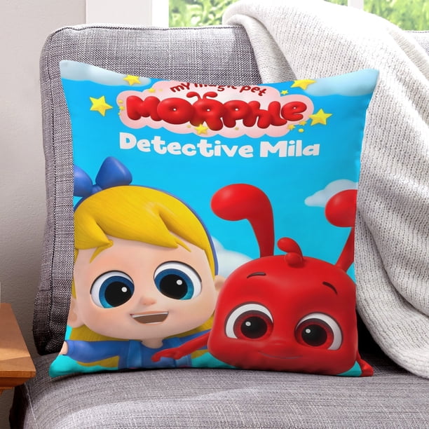 Mi Mascota Mágica Morphle Fundas de almohada de terciopelo con tema, regalos de funda de almohada, decoración para el hogar, cojín de lanzar, regalo de cumpleaños para fans y parejas. 45cm x 45cm.