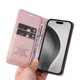 thumbnail image 2 of Funda Billetera de Cuero para iPhone 16 Pro Max con Tarjetero y Soporte - Tapa Magnética Rosa, 2 of 6