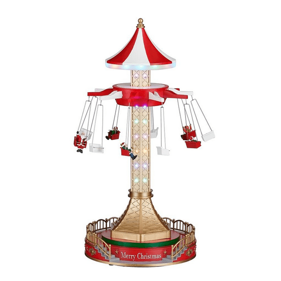 Adorno Carrusel Navideño En Movimiento Con Música Y Luce Led
