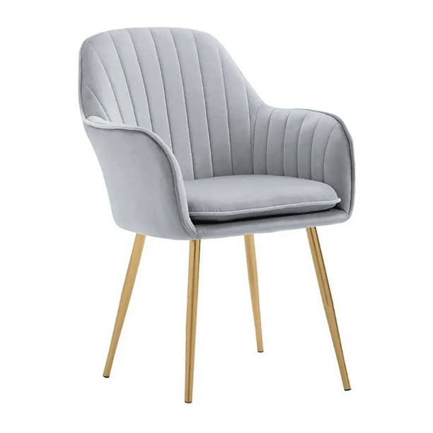 Poltrona Sitial Murano Con Patas Doradas - Gris
