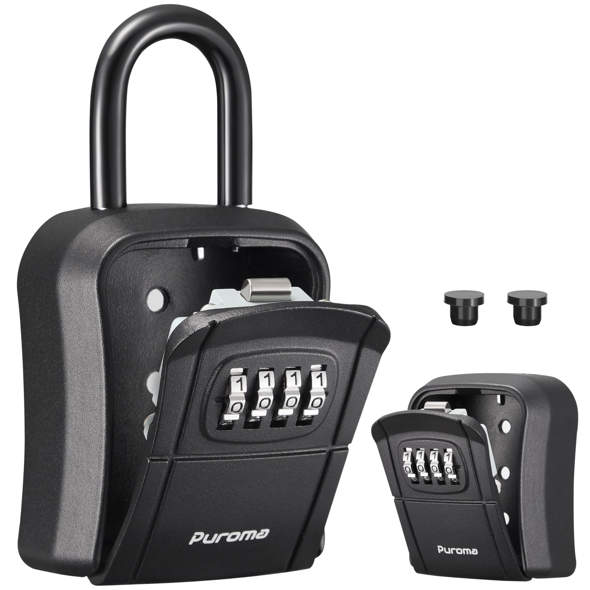 Caja De Seguridad Con Llave Puroma, Portátil, Combinada, Montada En La Pared, Negra