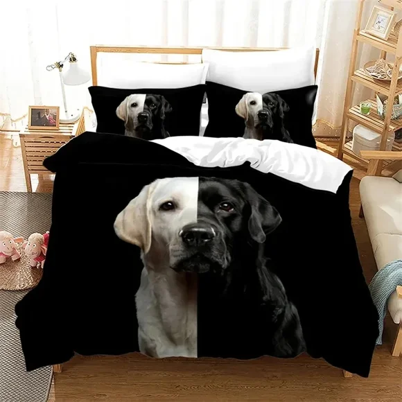 Cute Dog Duvet Cover Microfiber Lovely Puppy Pet Comforter Cover Animal Theme Bedding Set For Kids Girls Teens Room Decor Bed Sheets