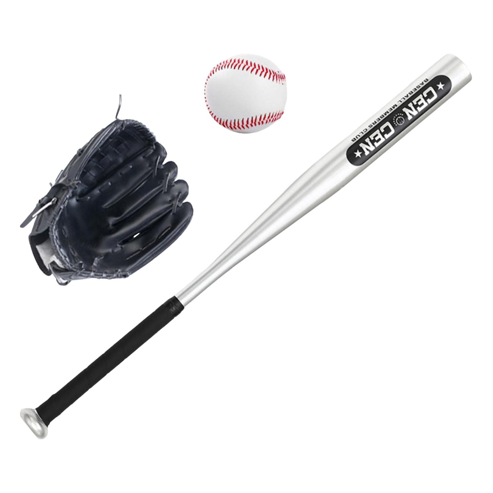 Ioensy - Juego De Bate De Béisbol Con Guante De Béisbol Y Guante Izquierdo Portátil Negro