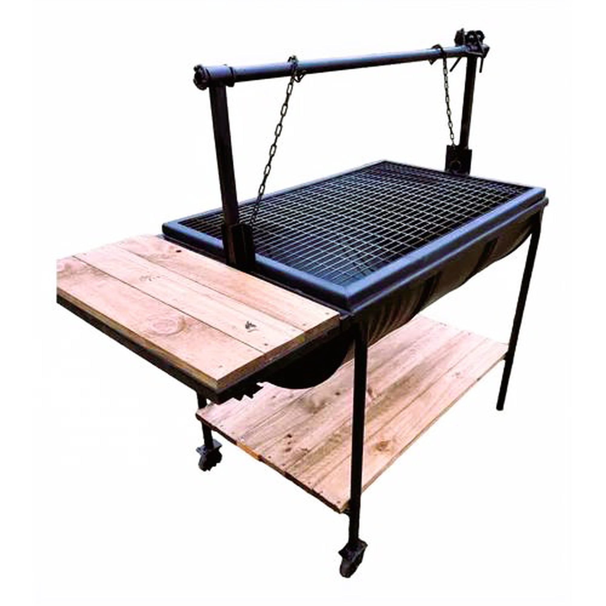 Santa Parrilla - Parrilla Con Levante Desmontable Y Mesa Apoyo 90x60cm