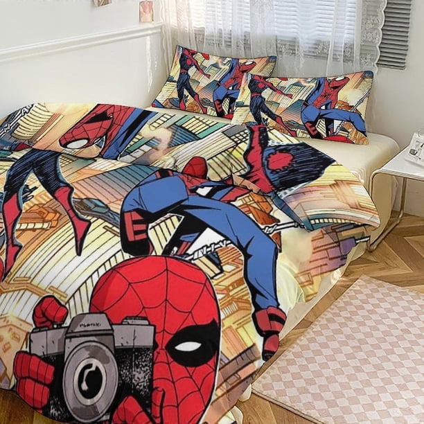 Ropa de cama Spidean para niños, hombres y mujeres, tamaño matrimonial, funda nórdica y fundas de almohada.