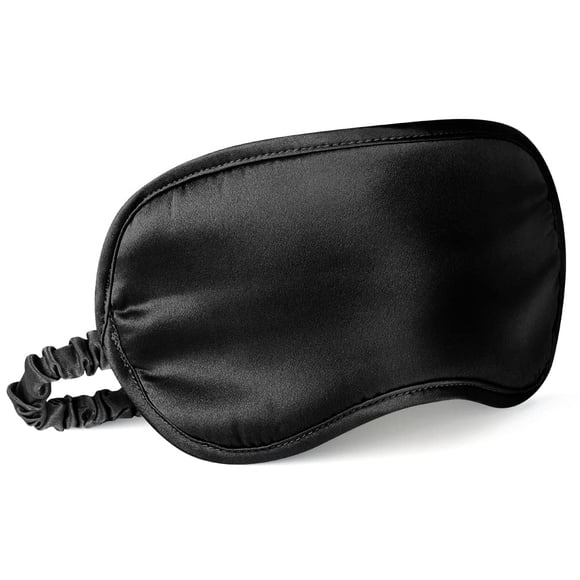 Máscara para dormir LULUSILK, seda de morera, con los ojos vendados, negra