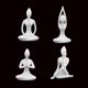 thumbnail image 3 of 4 Piezas Cerámica Yoga Figura Ornamento Estatua Escultura Zen Jardín Escritorio Decoración, 3 of 4