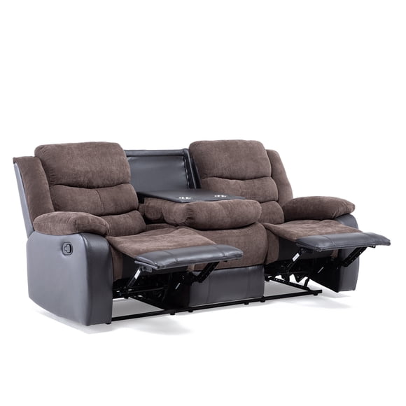 Sofa 3 Cuerpos Reclinable Rebecca Con Posavasos