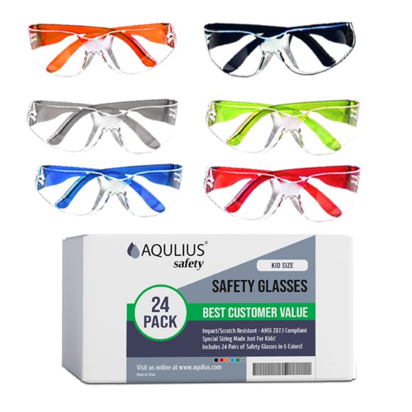 Gafas de seguridad Aqulius Kids ANSI Z87 Crystal Clear x24