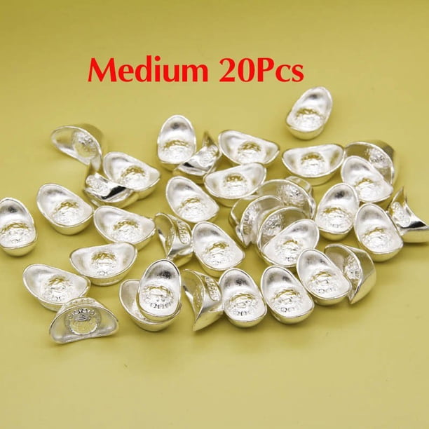 20pcs Chinese Style Golden Ingot Ornaments - Lucky Yuanbao Fengshui Decor for a Lucky & Auspicious Home!