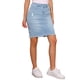 thumbnail image 4 of INSPIRE CHIC Falda de Mezclilla para Mujer Cintura Alta Dobladillo Desgastado Falda Corta de Jean Azul Claro S, 4 of 6