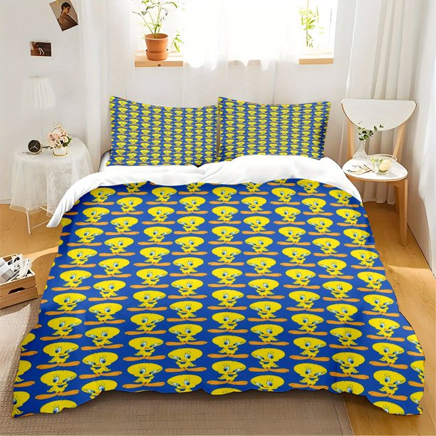 3pcs Bedding set Bedding Cushion Cover Tweetybird Bedding Year-Round Lightweight Polyester