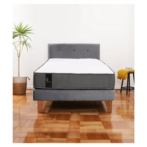 Latam Home - Cama Europea Zen Best 1.5 Plaza Tela Velvet Gris + Respaldo