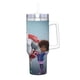 thumbnail image 2 of SuperKlaus Vaso aislado de acero inoxidable con asa, diseño temático, regalo para familia, amigos y fans; incluye pajita y encaja en el portavasos estándar, 40 oz, 2 of 6