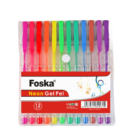 Bolígrafo De Gel Neón 12 Colores Rh2006 Foska