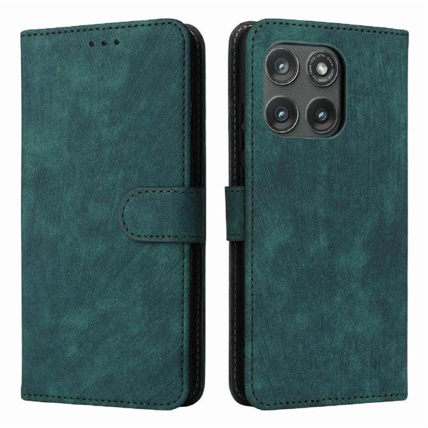 Funda Billetera para Motorola Moto Edge gen 6 con Soporte - Cartera de Cuero con Ranuras Verde