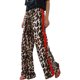 thumbnail image 1 of Rapbin Women's Leopard Print Wide-Leg Pants with Side Stripes, 1 of 3