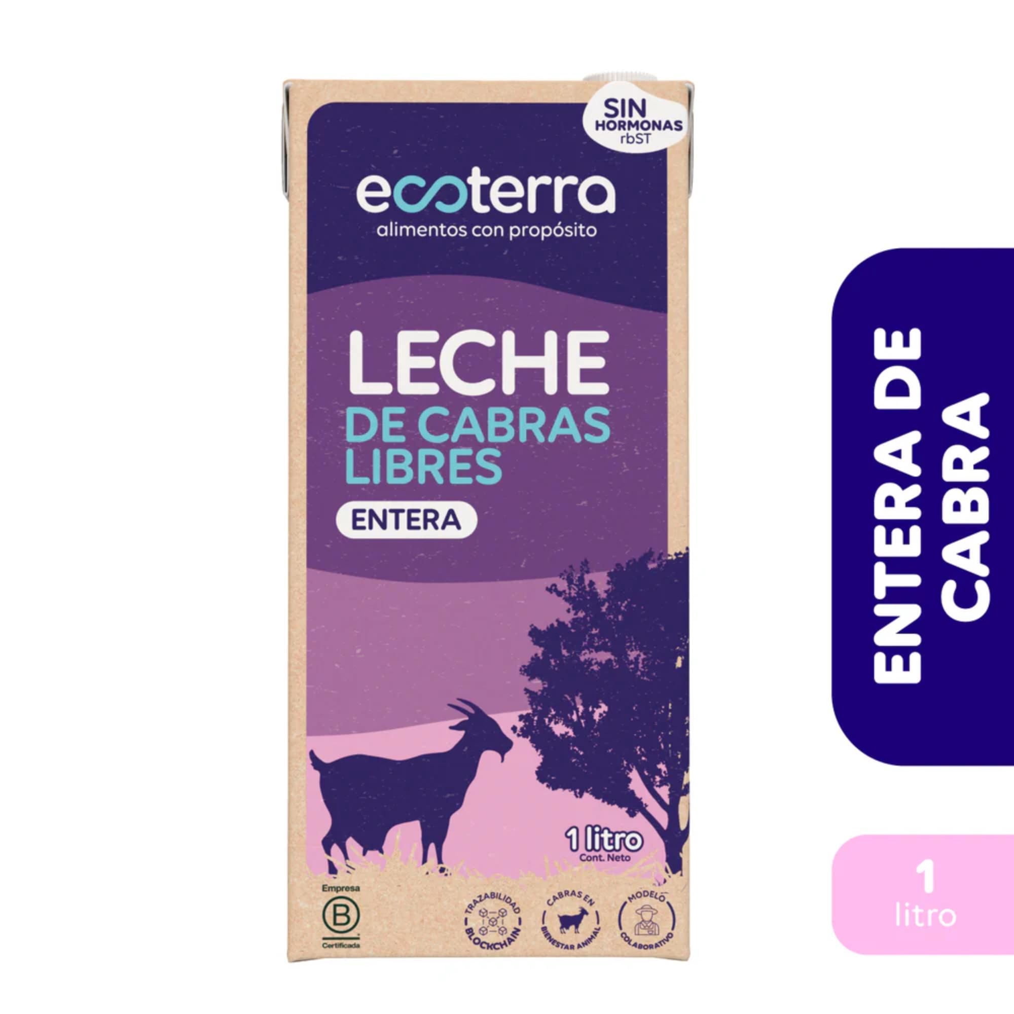 Leche Entera De Cabra Libre Pastoreo 1 L Ecoterra