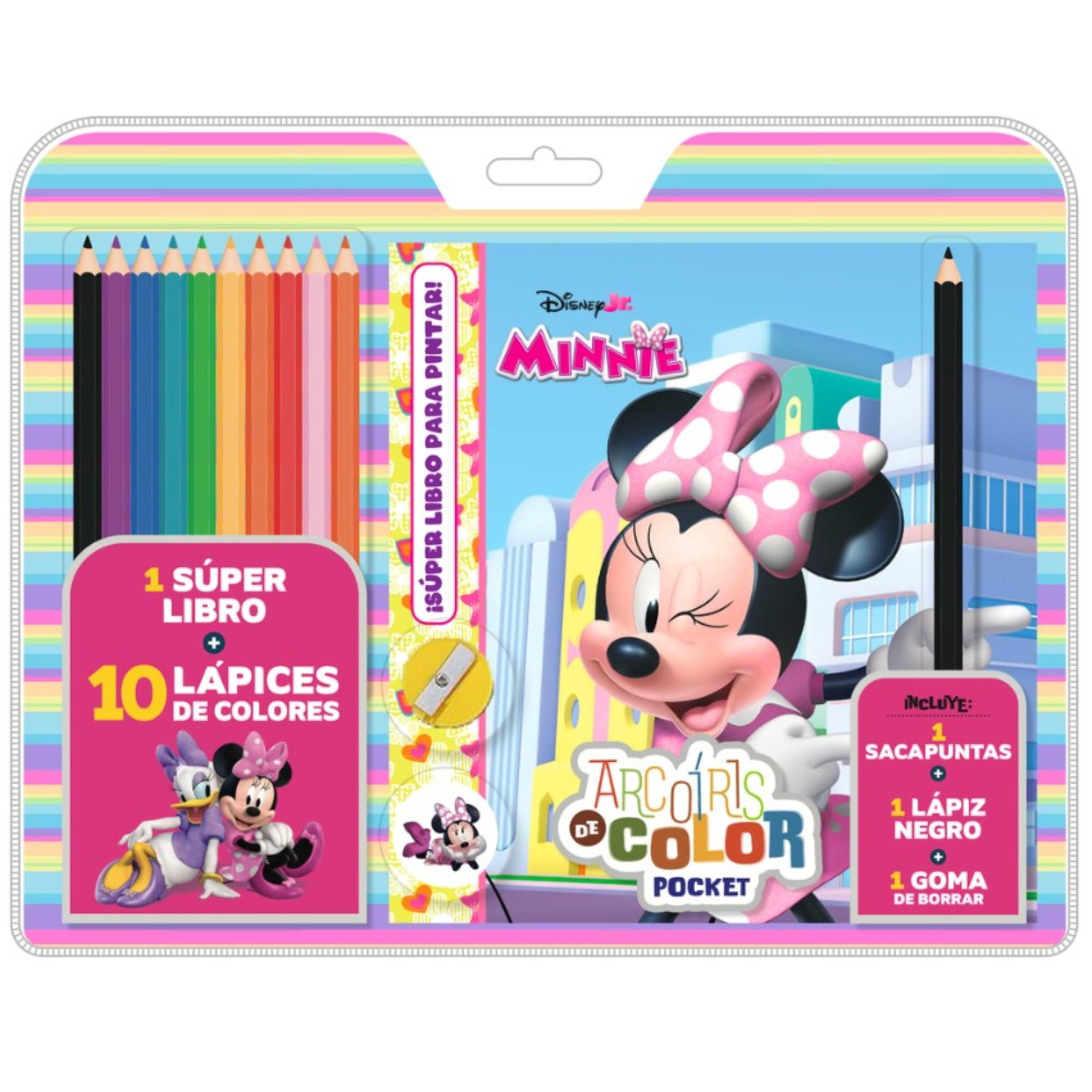 Libro Para Colorear Minnie + Set Lápices De Colores Vertice