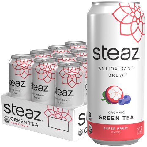Bebida Steaz Té Verde Orgánico Superfrutas 12 Pack 473 Ml