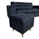 thumbnail image 3 of Sofa Dos Cuerpos Mas Pouf En Felpa Negra, 3 of 3