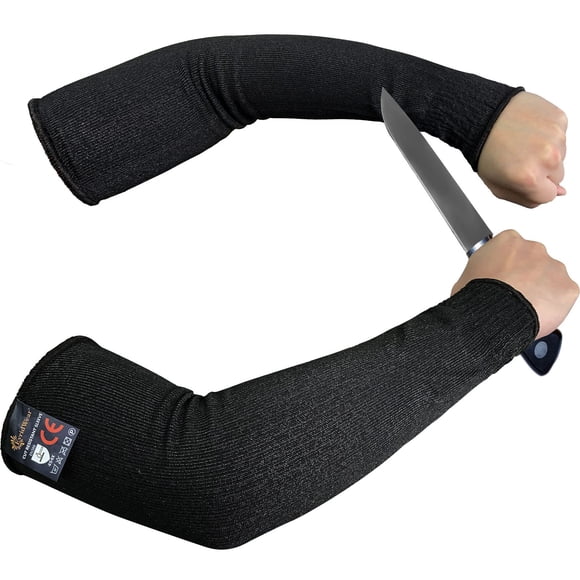 Brazaletes protectores Evridwear resistentes a cortes para hombre, color negro