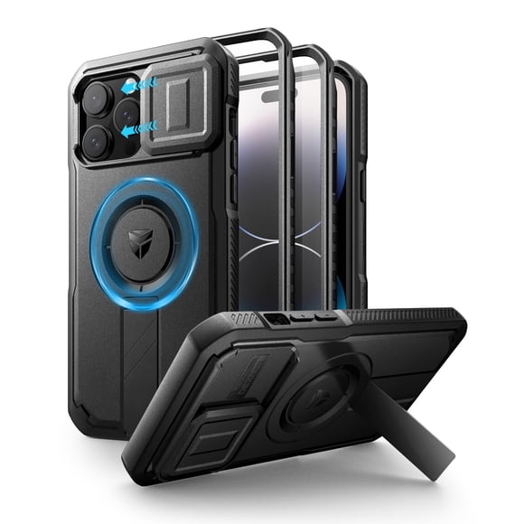 Funda Dexnor para iPhone 14 Pro Max con cámara deslizante negra