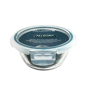 Pack X 4 Contenedor Hermético De Vidrio Redondo 3,70 Litros – Allegra
