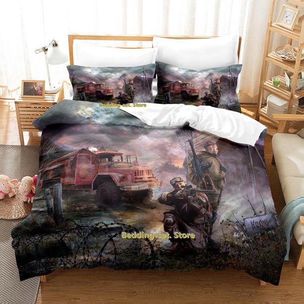 Game S.T.A.L.K.E.R. 2 Heart of Chernobyl Bedding Set Cartoon Anime three-piece set Adult Kid Bedroom Duvetcover Sets Bed Sheets