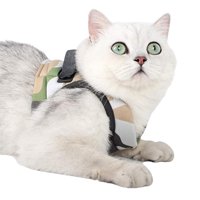 Genérico - Arnés Y Correa Gato Ultra Ligero Antiescape Verde Camuflaje S