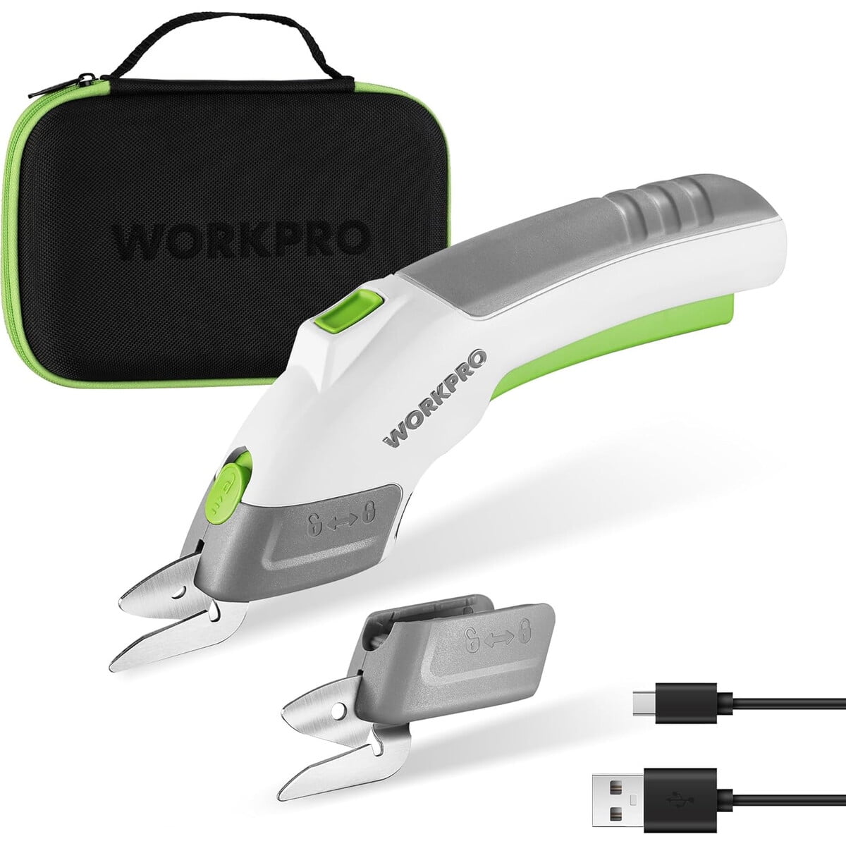 Tijera Eléctrica Inalámbrica Workpro 4v 2 Hojas Recargable Usb