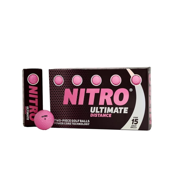 Pelotas de golf Nitro Ultimate Distance 15 unidades color rosa