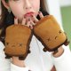 thumbnail image 3 of Guantes calefactables para mujer, guantes de invierno calefactables, peluche calefactable por USB, bonitos guantes calefactables con forma de pan de panda, guantes calefactables semi-usables sin dedos, 3 of 7